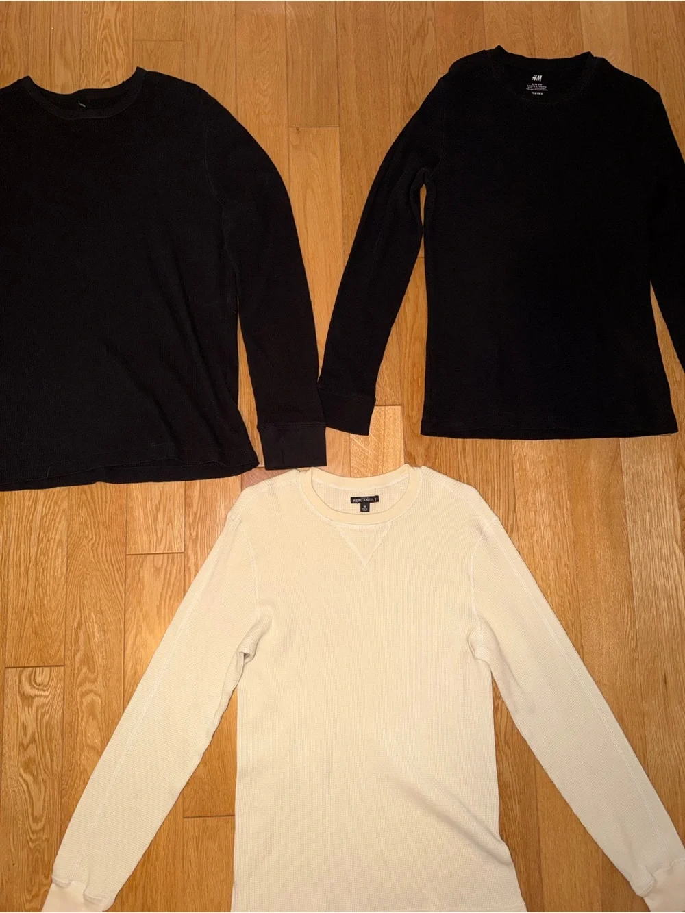 Bundle of 3 Long-Sleeve Thermal Crewneck Sweaters